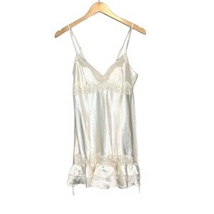 Flora Silky Ruffle Lace Slip Lingerie Chemise Large